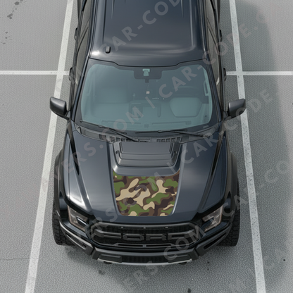 Ford F-150 Raptor Capot – Série CAMO (Forêt / Urbain Digi) – 2017–2025 – Vinyle découpé mat imprimé 3M ou Avery