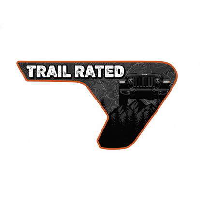 CARCODE Fender Insert Decal/Sticker - Trail Rated Graphic Kit - For Jeep Wrangler/Gladiator JL/JLU/JT 2018+ - Premium Vinyl
