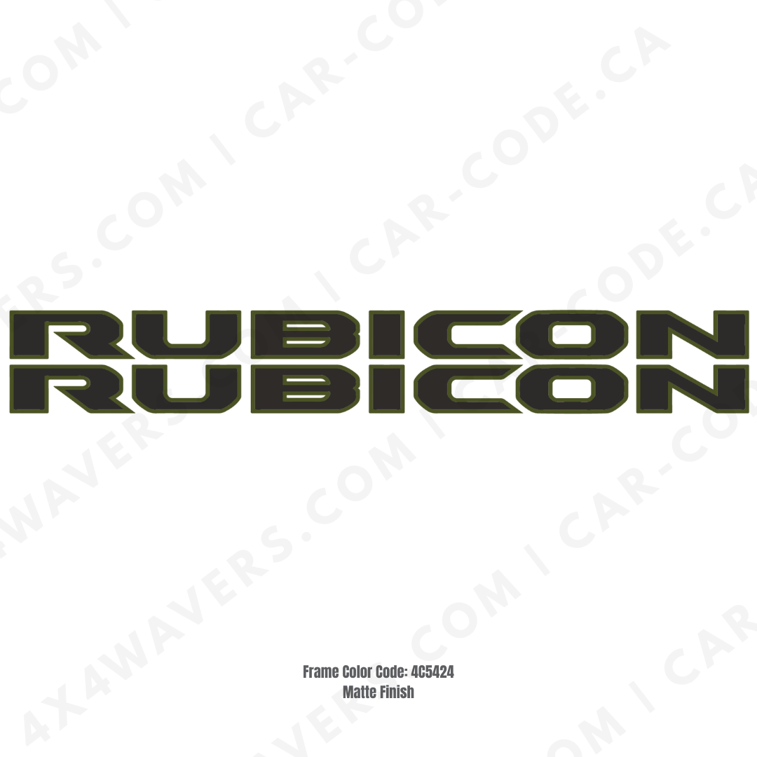 4x4wavers Rubicon Style Decal Sticker Kit for Hood Sides – Vinyl Car Decals for Jeep Wrangler Models – 2x Rubicon Decals – Made in Canada - 4X4 WAVERS