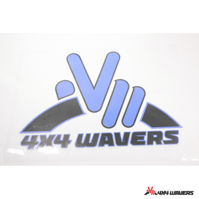 4x4wavers Official Logo Sticker Decal Decoration for Side Door and Hood (2 Decals) - Be a waver Style (Blue) - 4X4 WAVERS