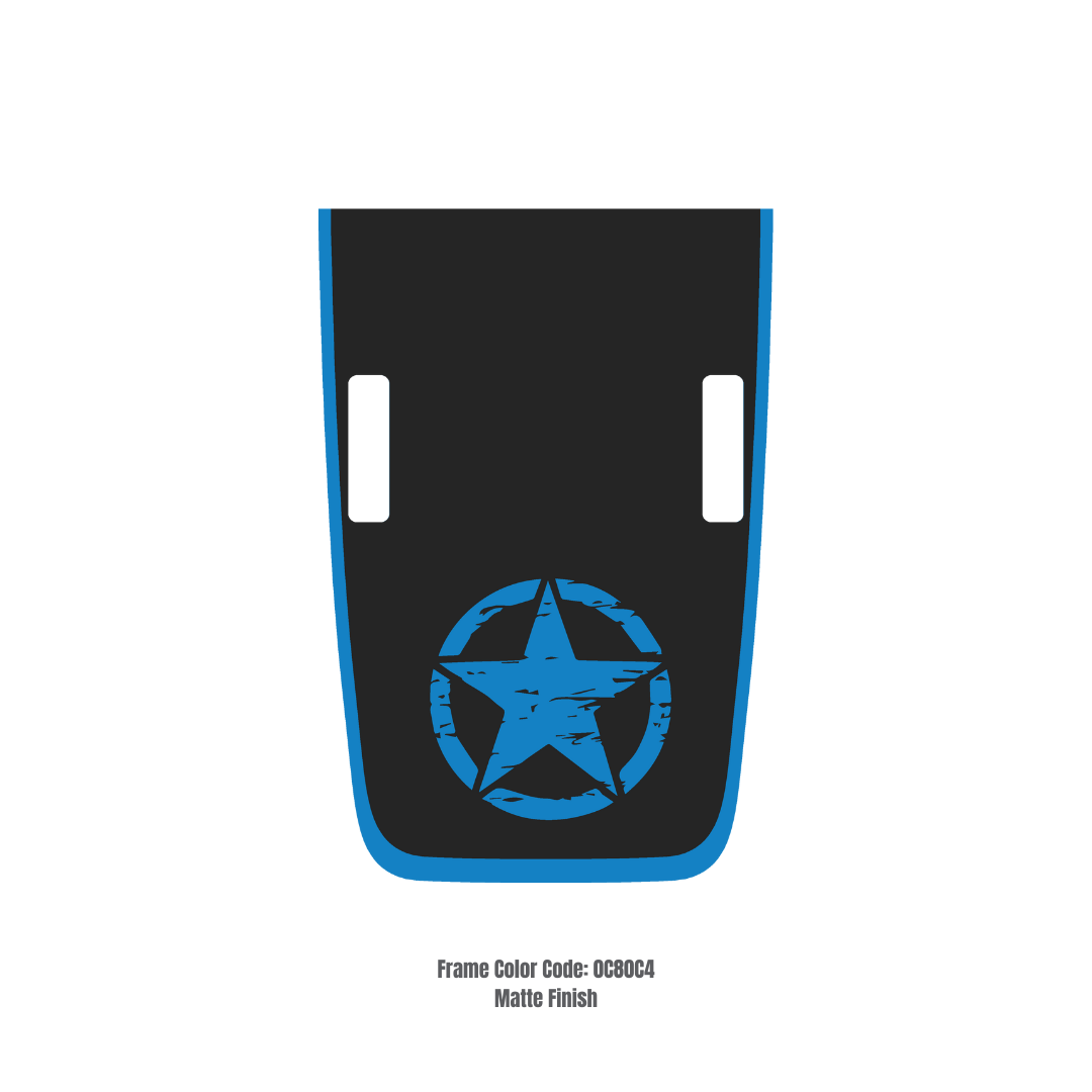 CARCODE Hood Decal/Sticker - Star Style Kit – for JL/JLU/JT/4XE Rubicon Hood – Made in Canada - 4X4 WAVERS