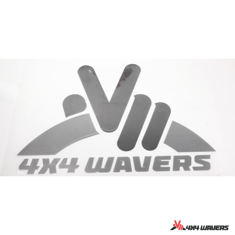 4x4wavers Official Logo Sticker Decal Decoration for Side Door and Hood (2 Decals) - Be a waver Style (Black) - 4X4 WAVERS