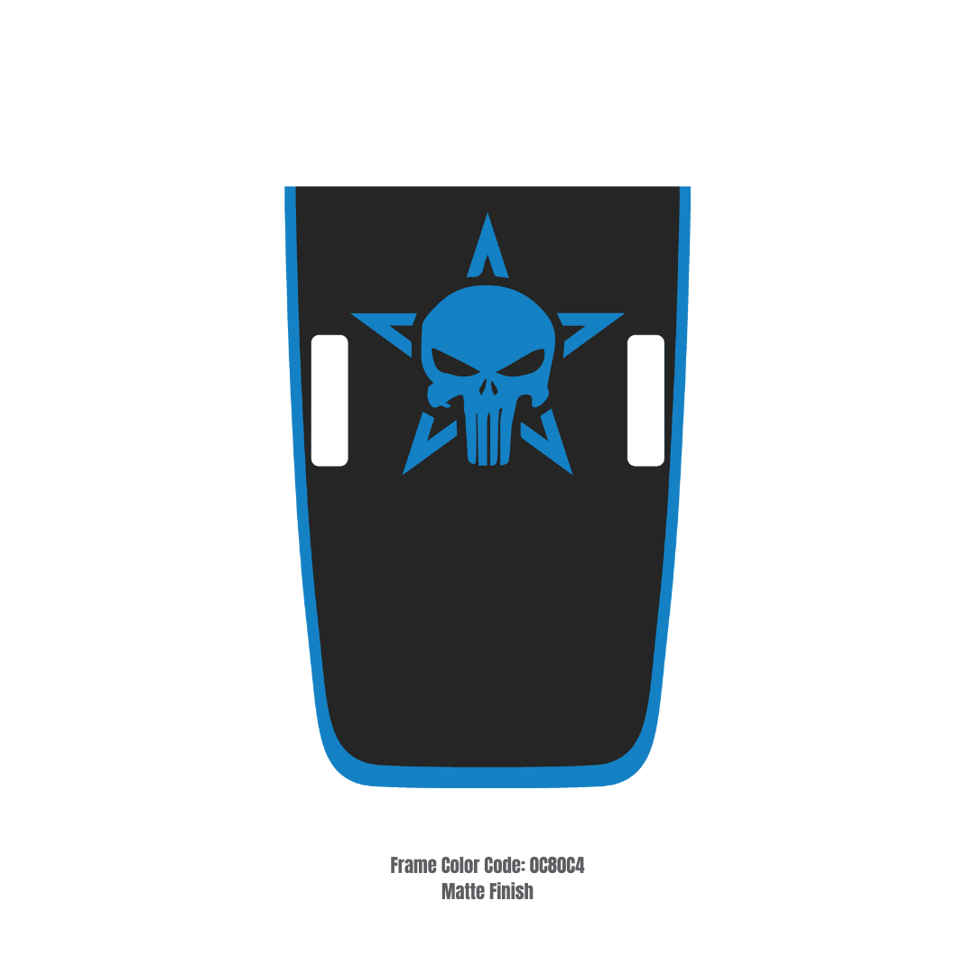 Hood Decal Sticker – Punisher Style Kit – for JL/JLU/JT/4XE Rubicon Hood – Made in Canad - 4X4 WAVERS
