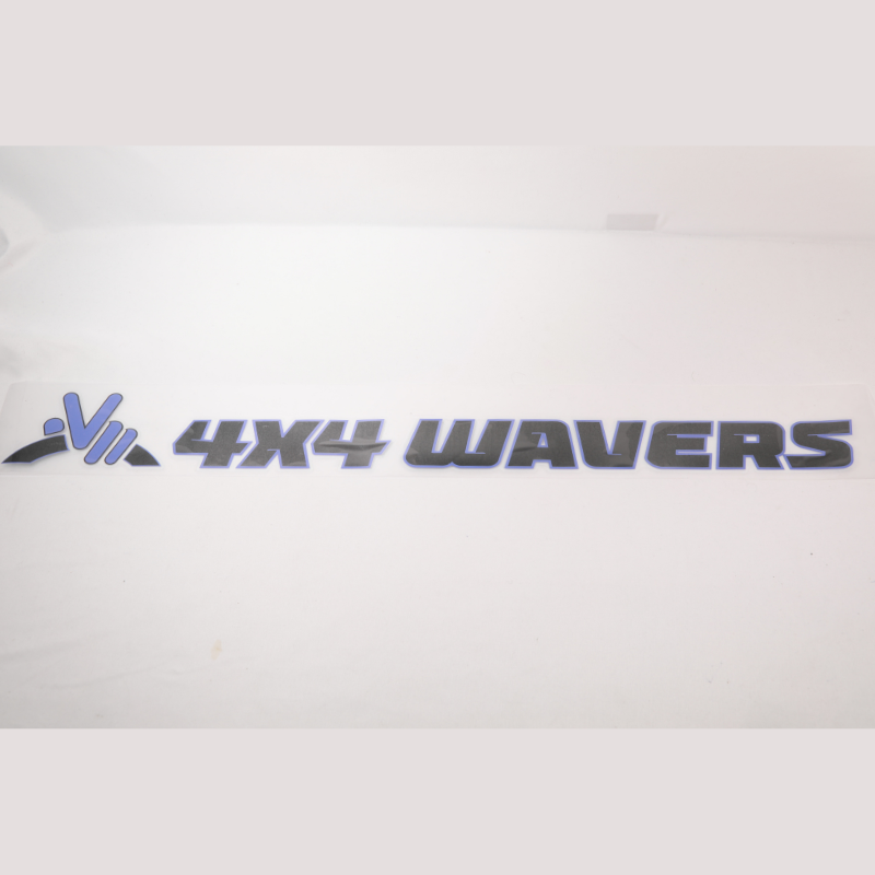 4x4wavers Official Logo Sticker Decal Decoration for Hood Sides (2 Decals) - Be a waver Style (Blue) - same position of Rubicon Decal - 4X4 WAVERS