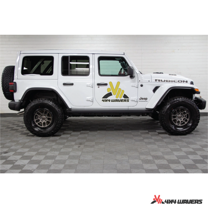 4x4wavers Official Logo Sticker Decal Decoration for Side Door and Hood (2 Decals) - Be a waver Style (Yellow) - 4X4 WAVERS