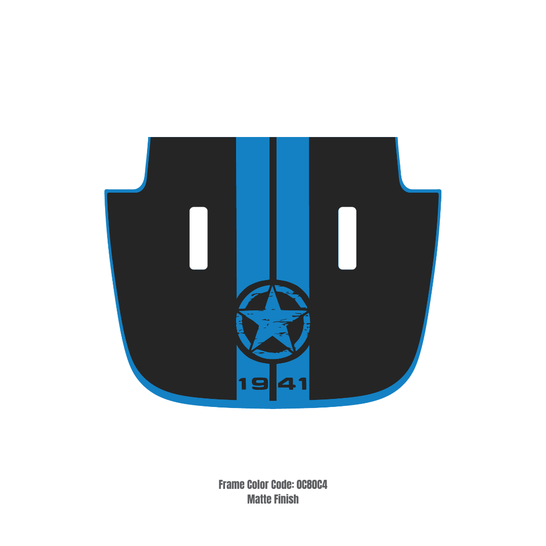 CARCODE Hood Decal/Sticker - Star Stripe Style Kit – for JL/JLU/JT/4XE Sahara Hood – Made in Canada - 4X4 WAVERS