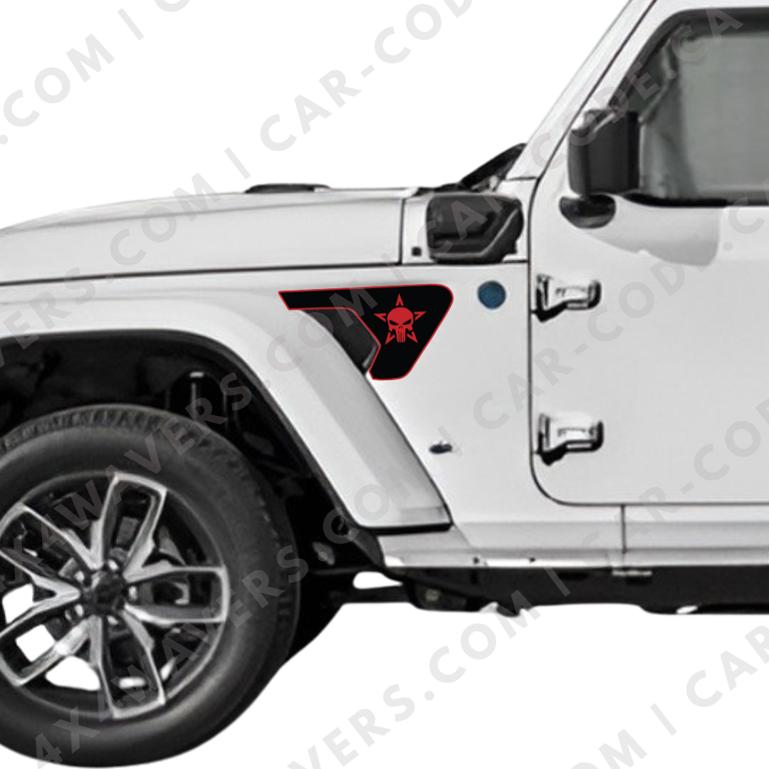 CARCODE Fender Insert Decal/Sticker - Star Graphic Kit - For Jeep Wrangler/Gladiator JL/JLU/JT 2018+ - Premium Vinyl