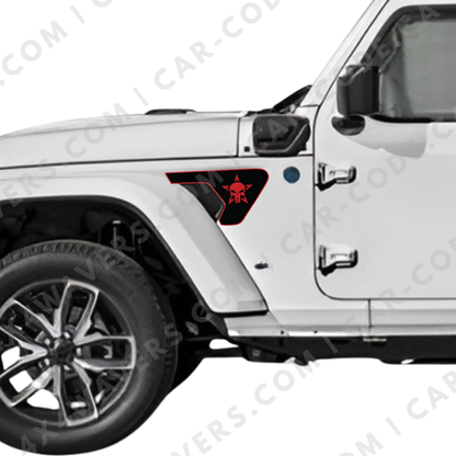 CARCODE Fender Insert Decal/Sticker - Star Graphic Kit - For Jeep Wrangler/Gladiator JL/JLU/JT 2018+ - Premium Vinyl