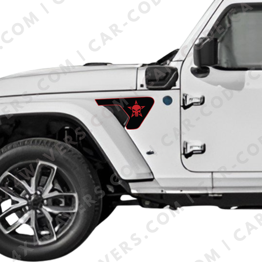 CARCODE Fender Insert Decal/Sticker - Star Graphic Kit - For Jeep Wrangler/Gladiator JL/JLU/JT 2018+ - Premium Vinyl