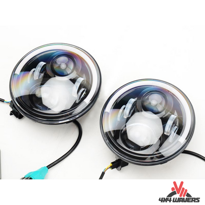 4x4wavers Headlights Premium LED Light Replacement, Half Moon Style - 4X4 WAVERS