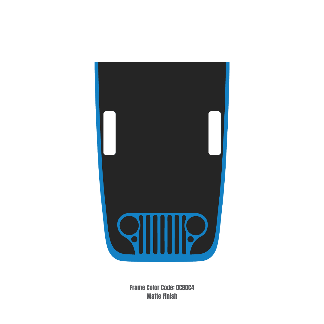 CARCODE Hood Decal/Sticker - Cj Style Kit – for JL/JLU/JT/4XE Rubicon Hood – Made in Canada - 4X4 WAVERS