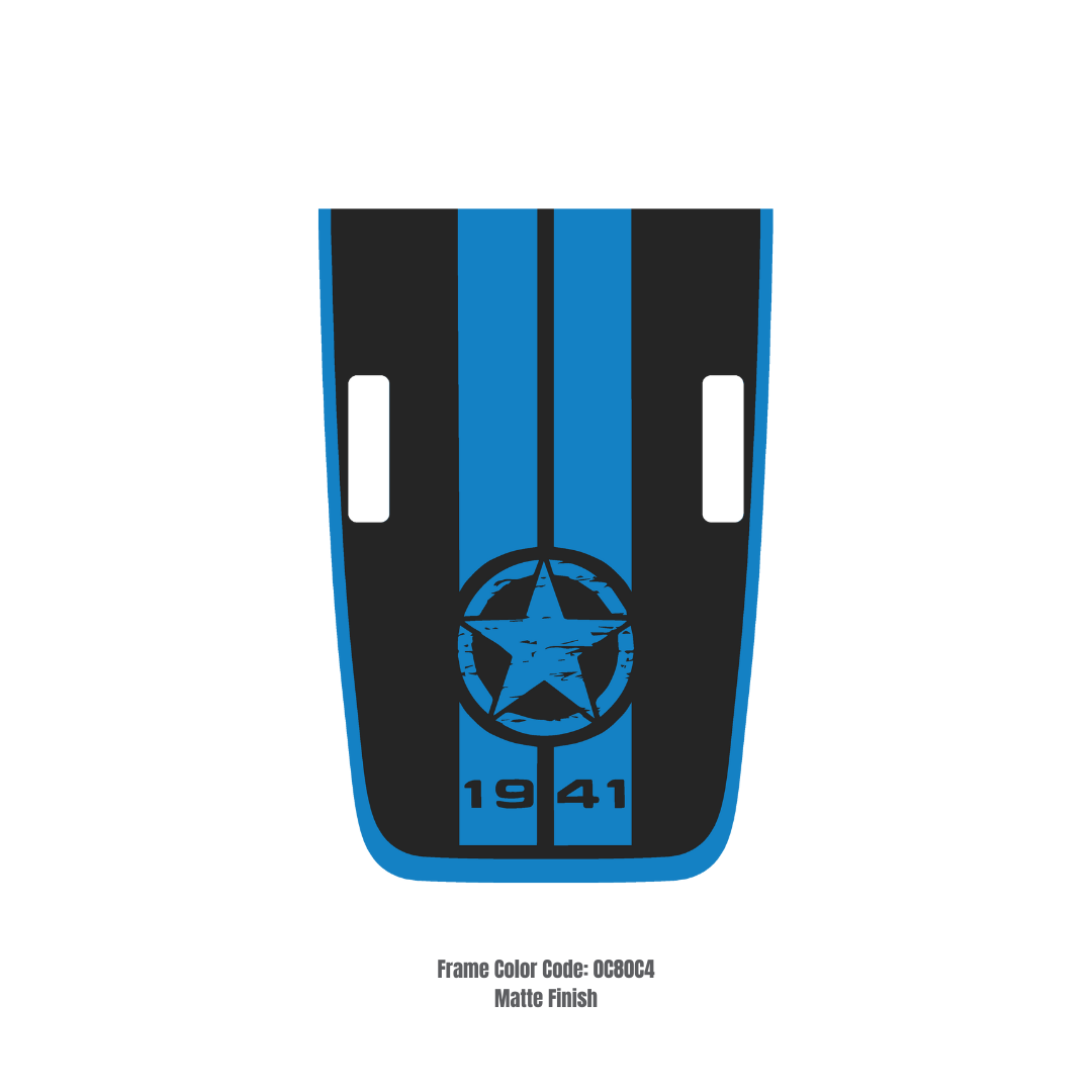 Hood Decal Sticker – STAR STRIPE Style Kit – for JL/JLU/JT/4XE Rubicon Hood – Made in Canada - 4X4 WAVERS