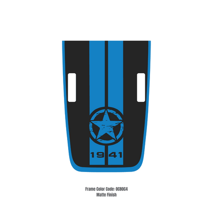 Hood Decal Sticker – STAR STRIPE Style Kit – for JL/JLU/JT/4XE Rubicon Hood – Made in Canada - 4X4 WAVERS