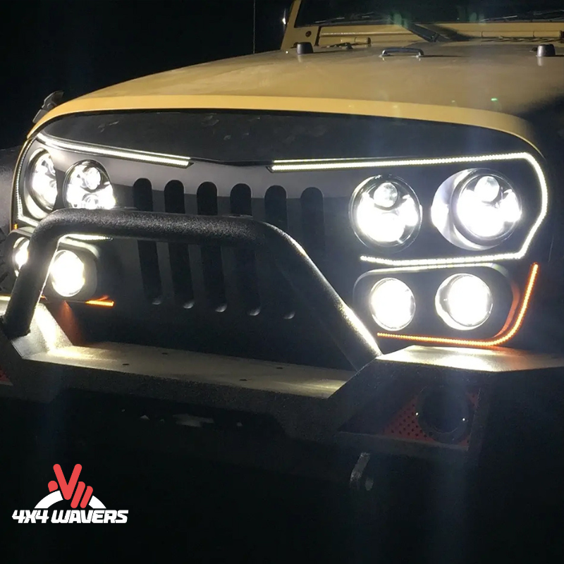 4x4wavers Grille - Oracle Style Front Grille with Full Lighting Kit - 4X4 WAVERS