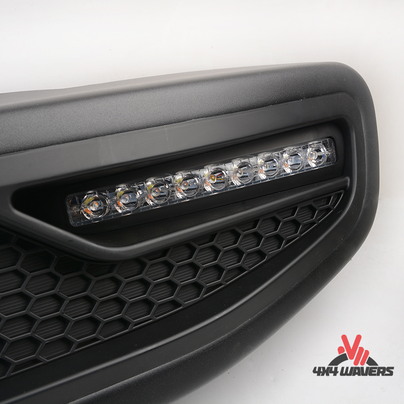 4x4wavers Front Bumper - Advanced Flat Style with lights - 4X4 WAVERS