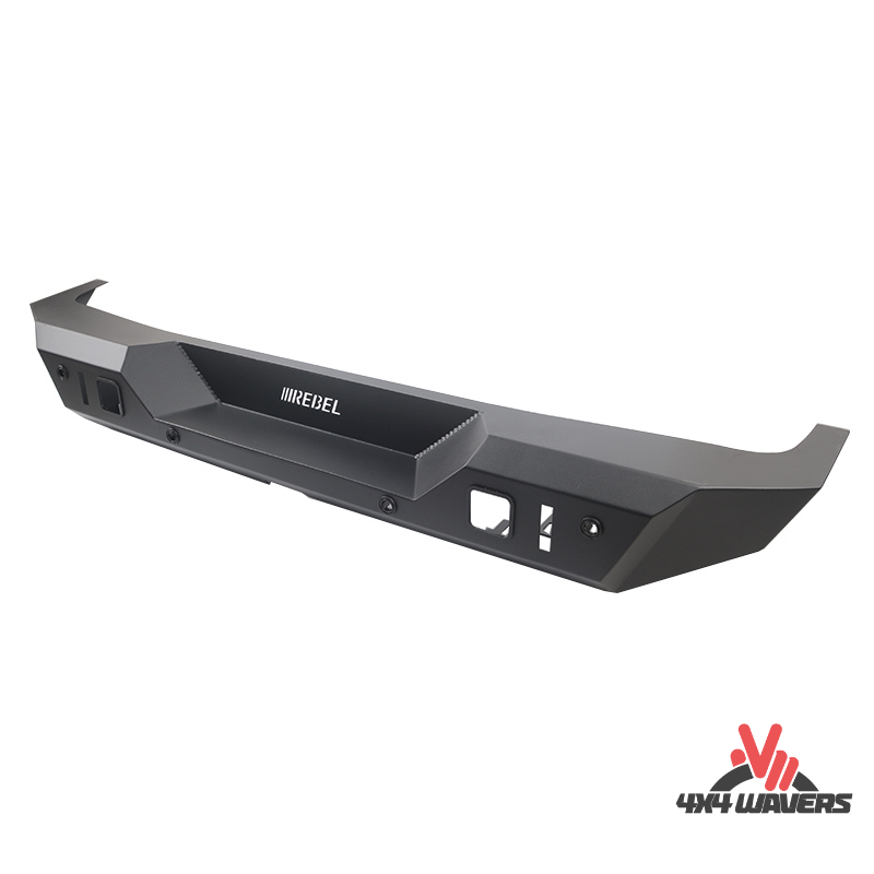 4x4wavers Rear Bumper - Rebel Style with Sensor Holes - 4X4 WAVERS