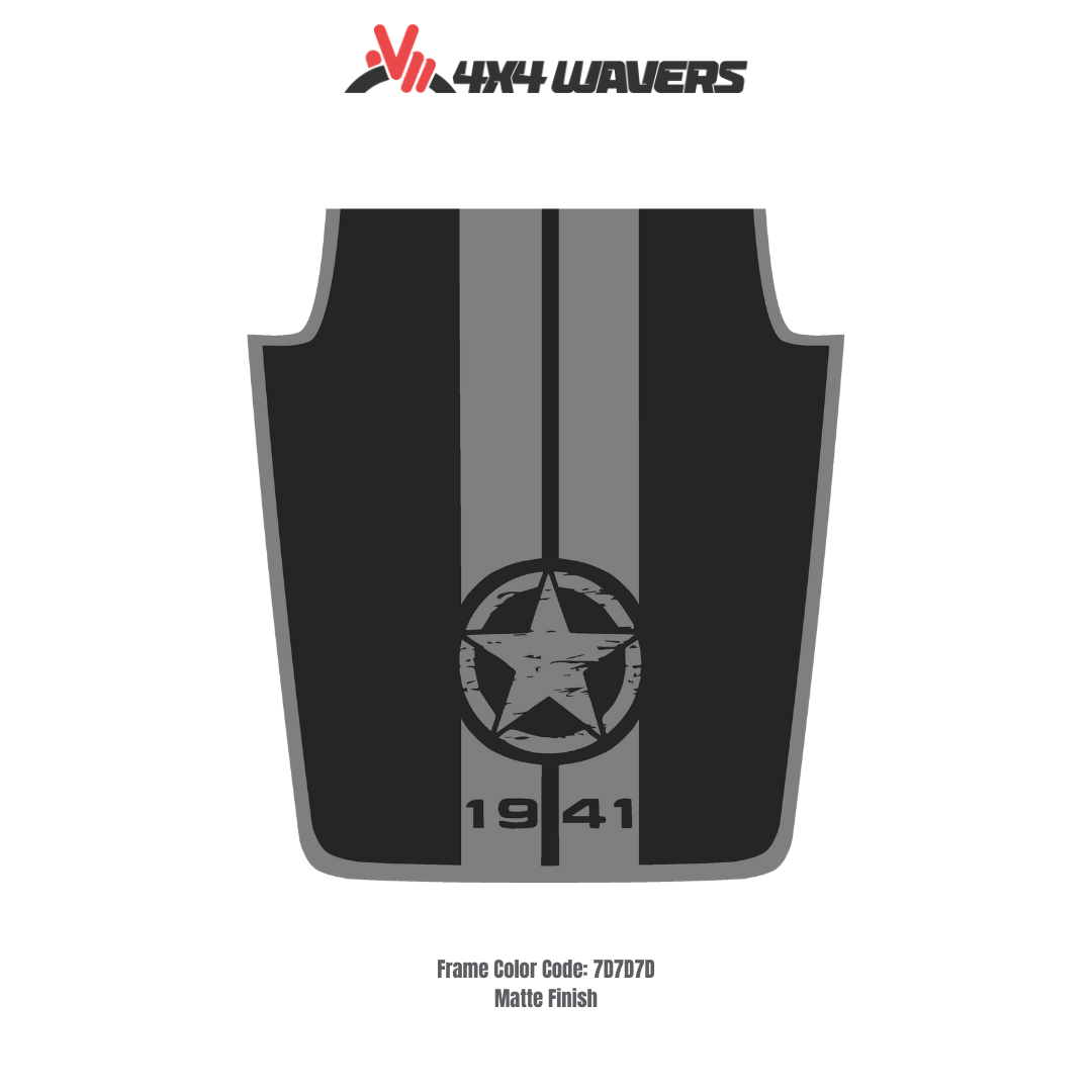 Kit d'autocollants 4x4wavers pour capot JK Étoile style 1941 – Autocollants en vinyle pour modèles Jeep Wrangler – Fabriqué au Canada