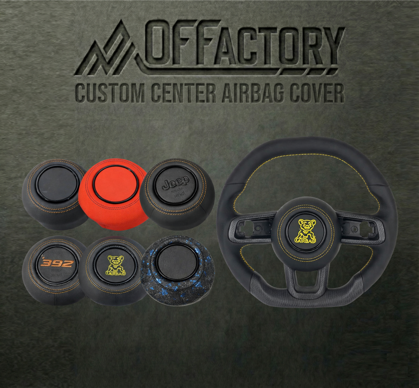 OFFactory Custom Premium Performance Steering Wheel - Jeep Wrangler & Gladiator JL/JLU/4XE/JT 2018+