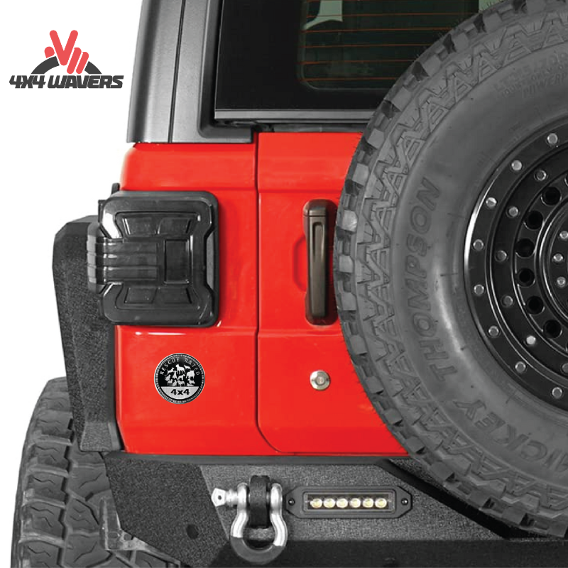 4x4wavers Offroad 4X4 Rated Aluminum Badge Decal, 4X4 3D Emblem - Rescue Rated Style Design - 4X4 WAVERS