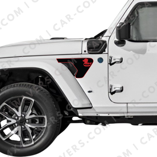 CARCODE Fender Insert Decal/Sticker - Duck Graphic Kit - For Jeep Wrangler/Gladiator JL/JLU/JT 2018+ - Premium Vinyl