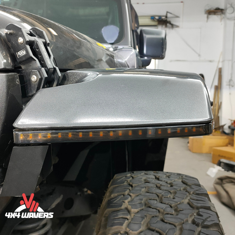 4x4wavers Max Terrain Front High Fender Flares with LED day light and signal light - 4X4 WAVERS