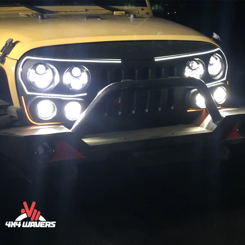 4x4wavers Grille - Oracle Style Front Grille with Full Lighting Kit - 4X4 WAVERS