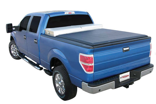 ACI Access Cover Toolbox Tonneau Cover for Ford F150 15-26, 6'6" bed, shown installed on truck bed.