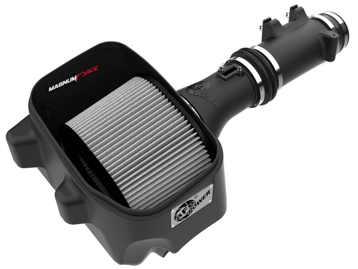 Cold air intake kit for 2025-2026 Ram 1500 RHO 3.0L by aFe Power, showing the polished metal airflow components.