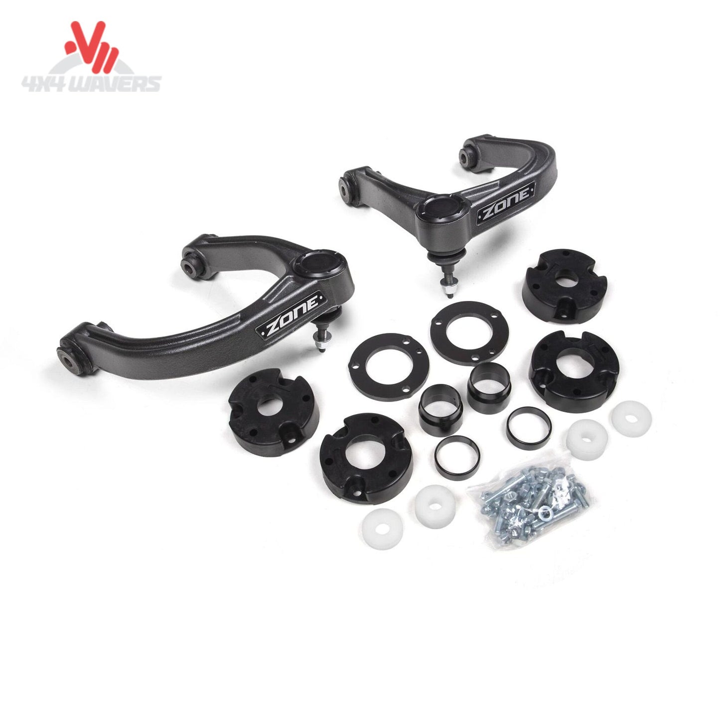 Close-up of the Adventure Pro upper control arms included with the Zone Offroad F100 lift kit for improved suspension geometry and wheel travel.