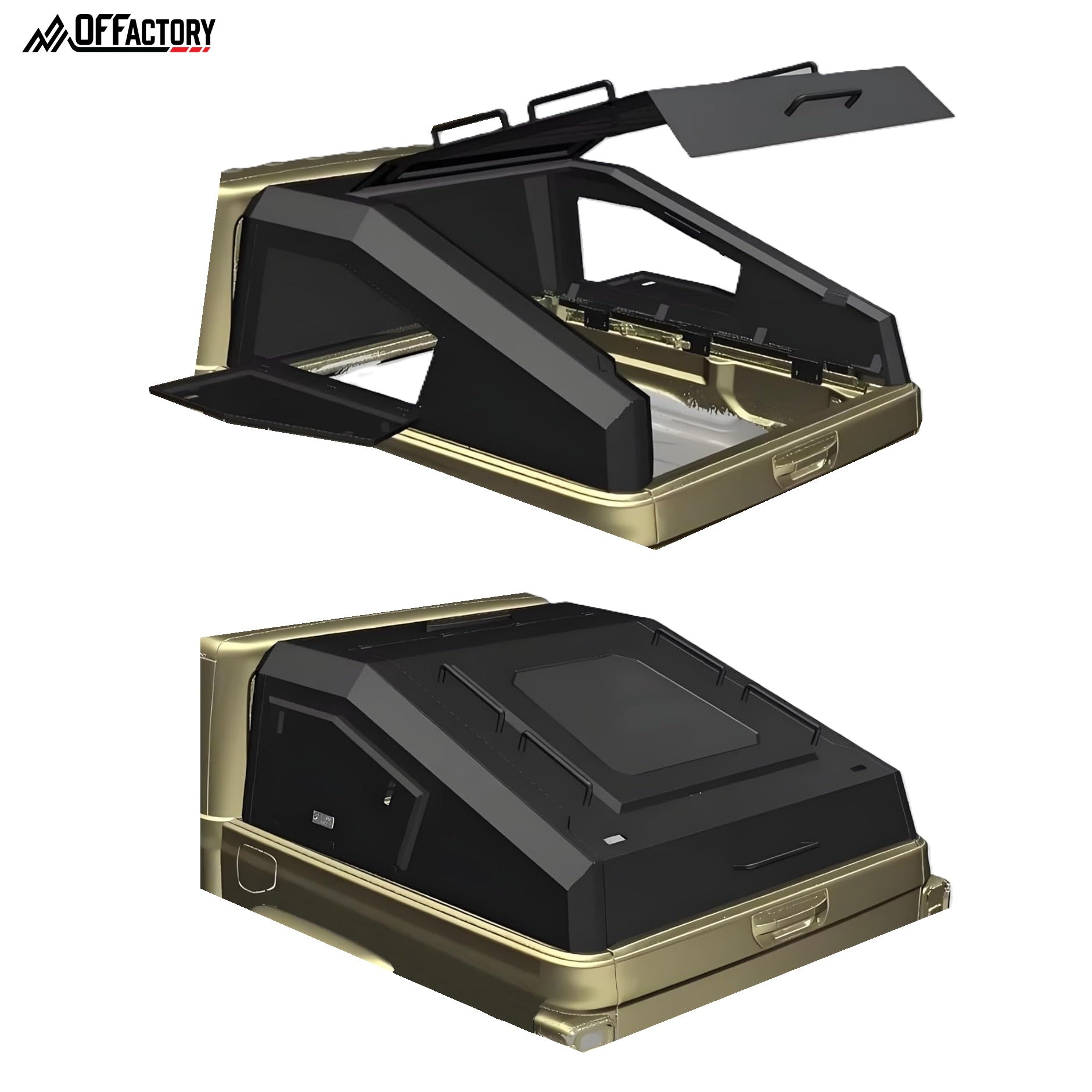 OFFactory Fastback Topper Cover Hardtop Canopy - Tonneau Cover Hardshell - Jeep Gladiator JT 2019+ | Universal | OFFactory by 4X4WAVERS (Image 2)