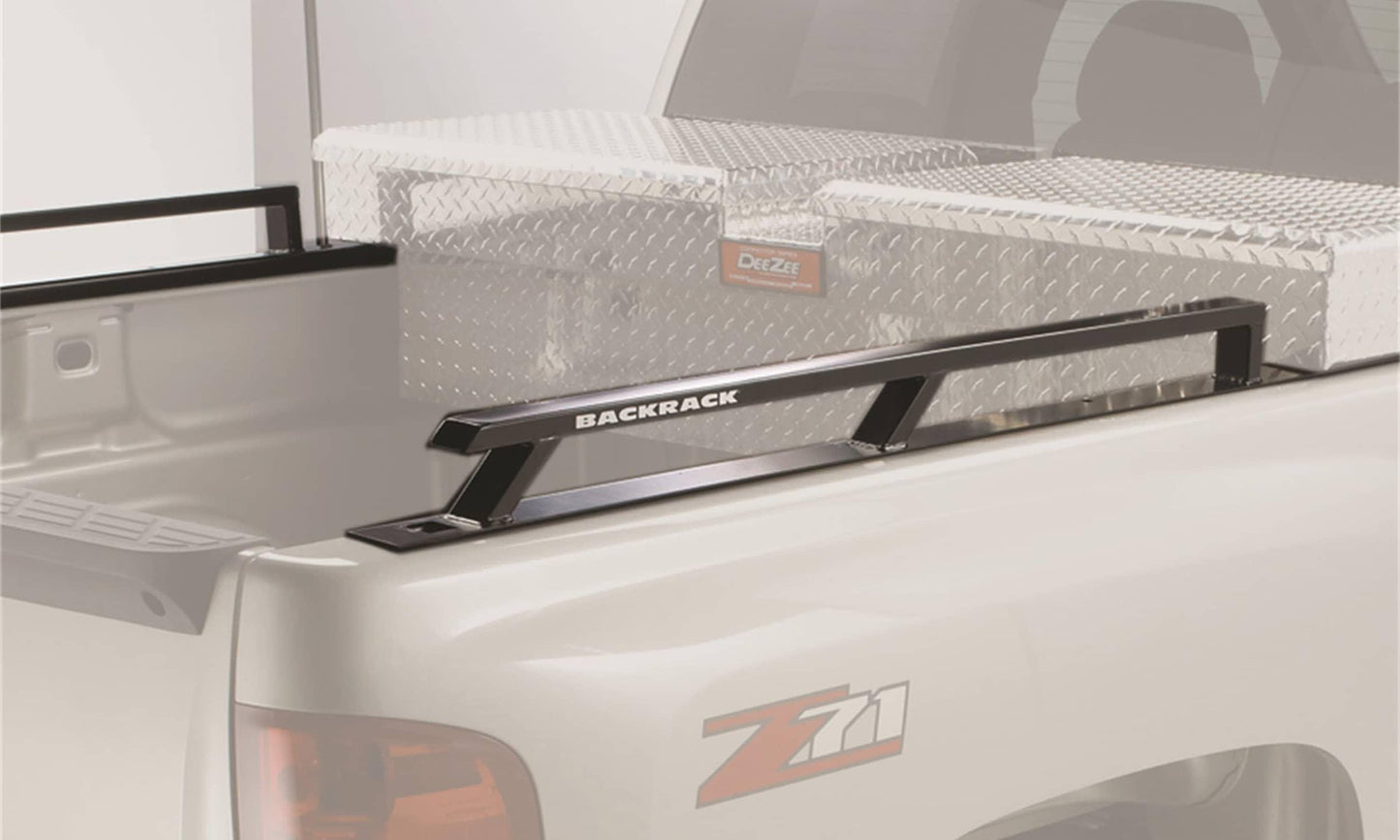 RealTruck Backrack TB Siderails for 1500 6'7" headache rack, durable steel side rails for truck bed protection.