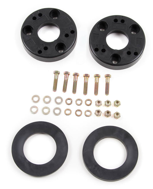 BDS Suspension 2.5-inch front leveling kit installed on a 2009-2020 Ford F-150 pickup truck, showing the lifted front end.