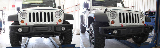 Blue Ox BASEPLATE 13-18 Wrangler tow bar with mounting hardware, designed for vehicle towing and compatibility.