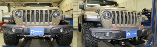 Blue Ox Tow Bar Baseplate for 2020-2026 Jeep Gladiator, sturdy metal tow bar attachment with mounting points.