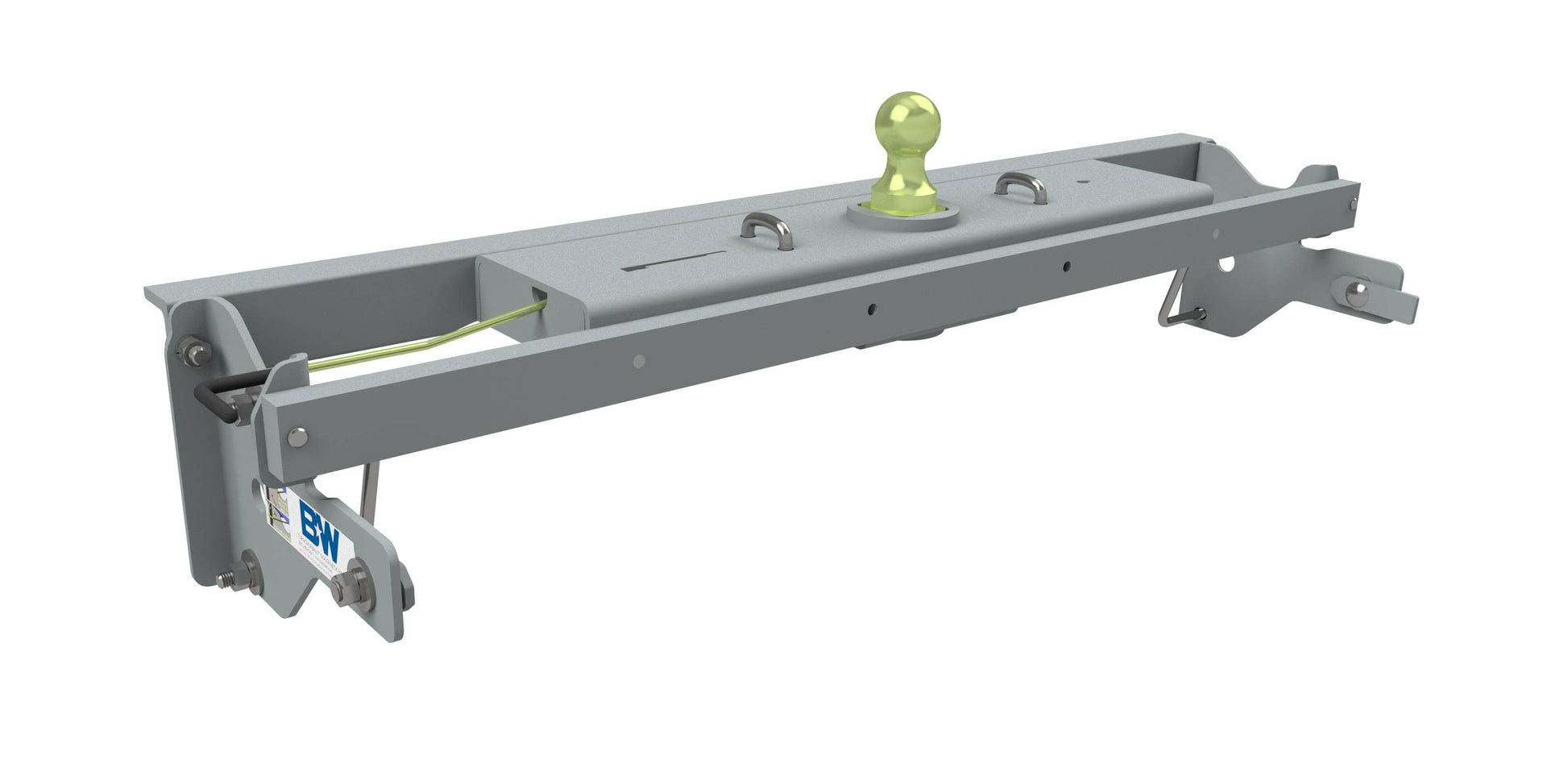 B&W Trailer Hitches gooseneck hitch for GM 1500 trucks, fits 5'10" or 6'7" beds, durable steel construction for towing.