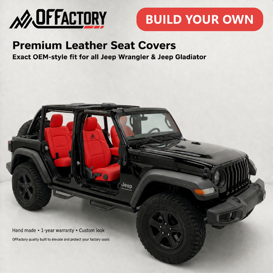 OFFactory OEM-Style Leather Seat Covers | All Jeep Wrangler & Gladiator Models | Made to Order