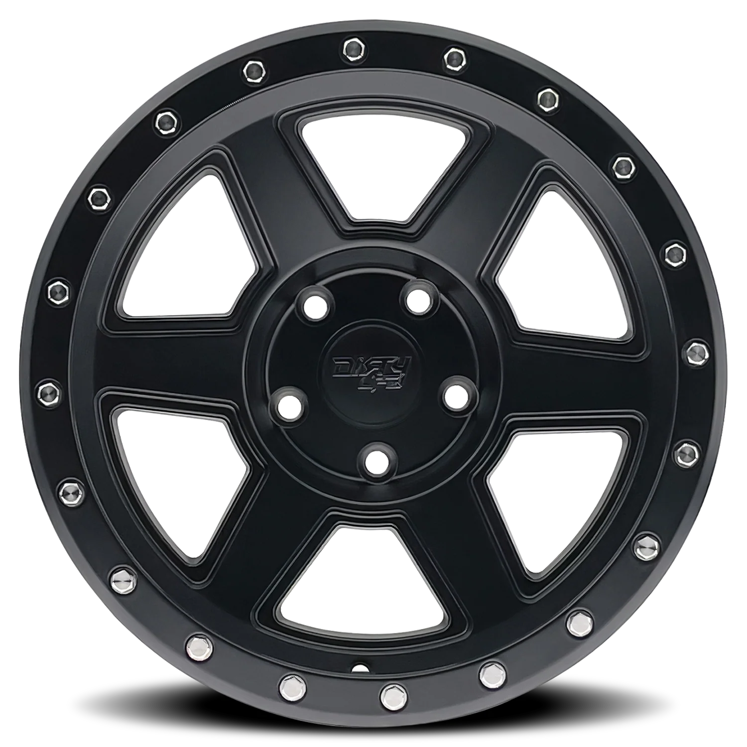 Dirty Life Compound 9315 matte black 17x9 inch off-road wheel with 5-127 bolt pattern, -12mm offset, 78.1mm center bore, by 4X4 Wavers