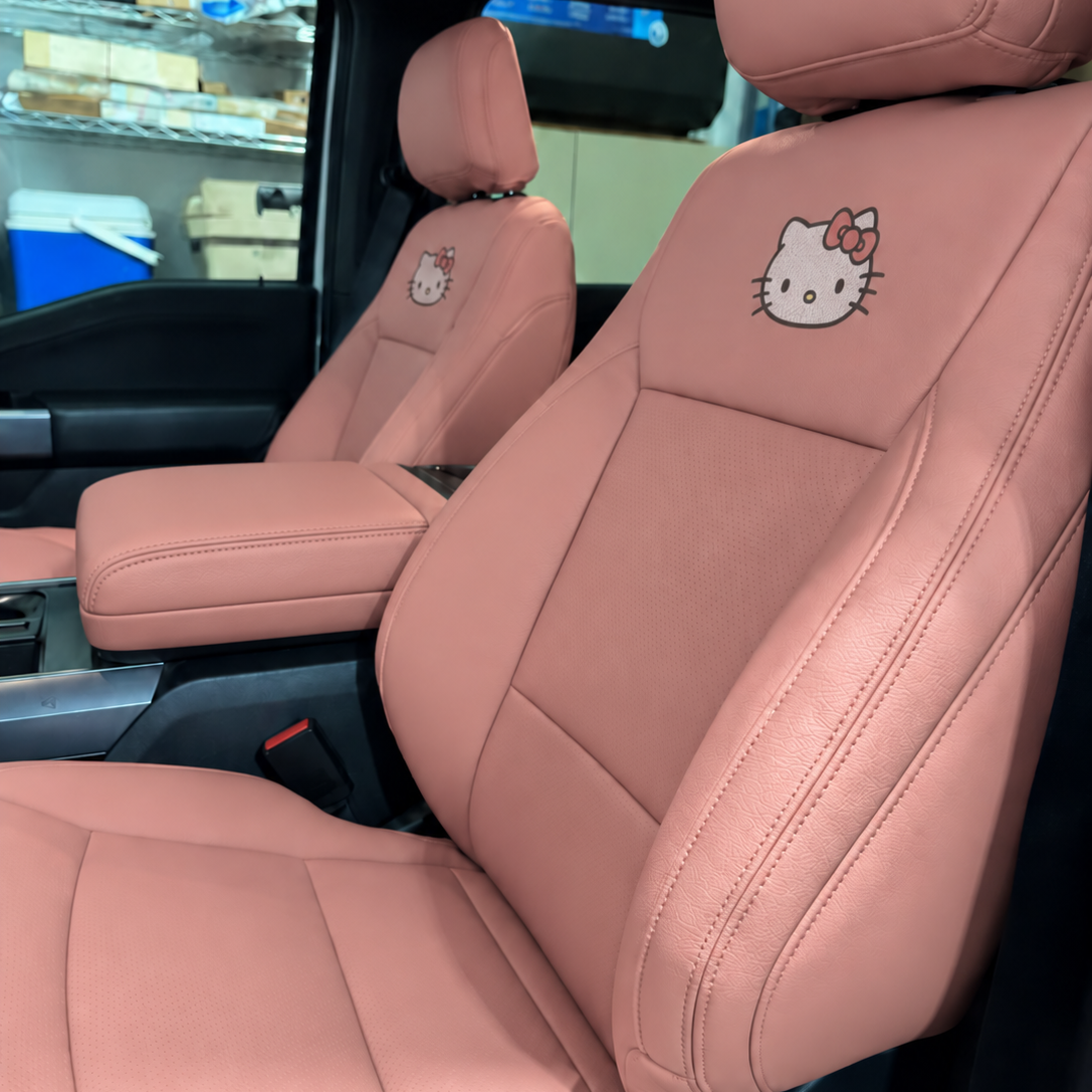 Premium synthetic leather seat cover by OFFactory on a Ford F-150 driver seat, OEM-style fit.