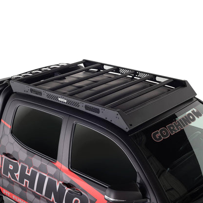 Go Rhino CEROS roof rack for 2019-2026 GM 1500 Crew, durable roof rack system installed on vehicle roof.
