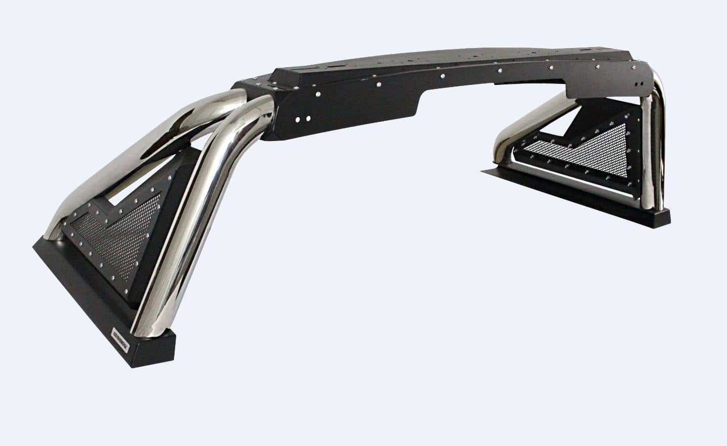 Go Rhino GO RHINO SPORT BAR 2.0 bed bars installed on RAM 1500 and GM HD truck bed, black finish, sturdy metal construction