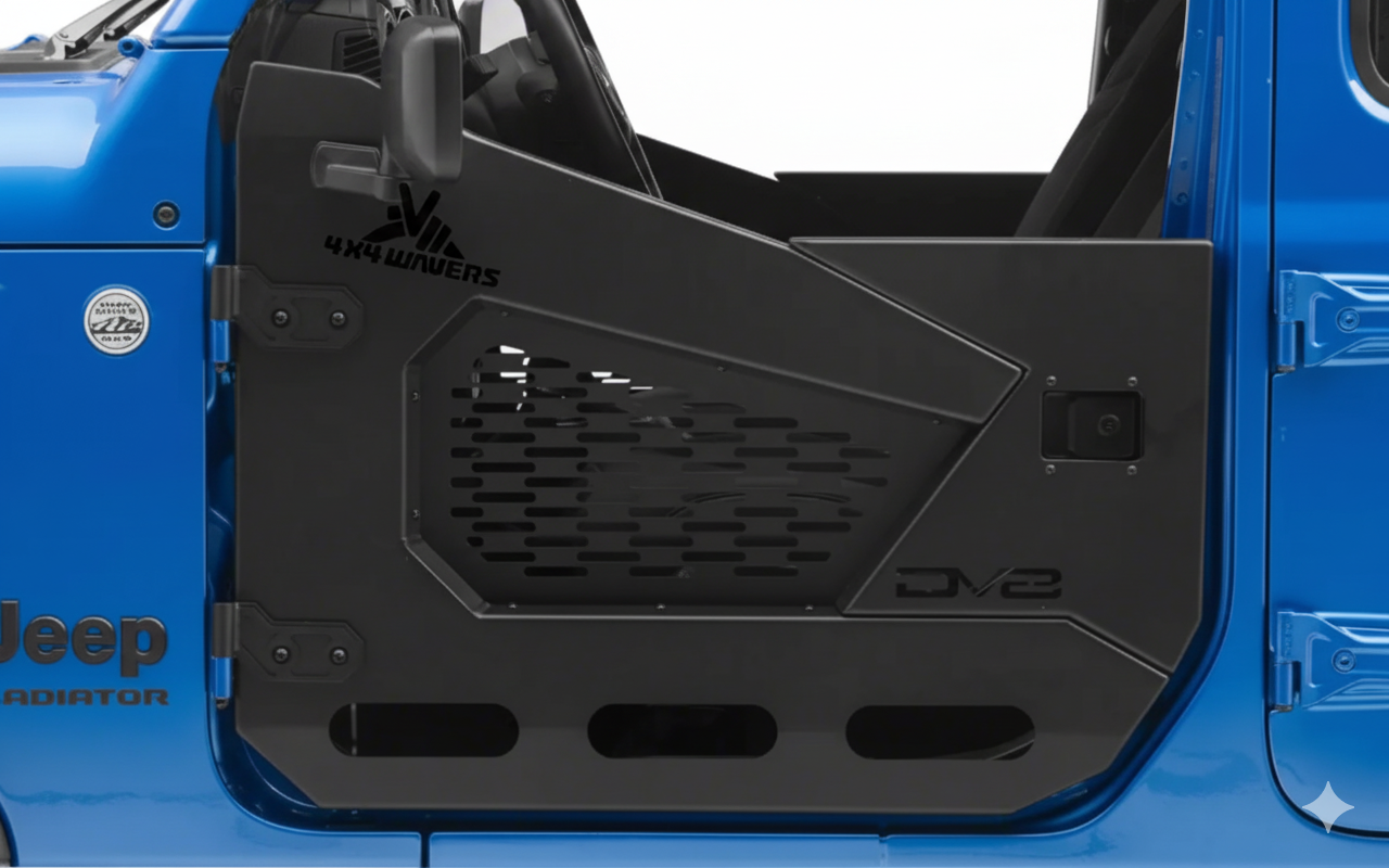 4X4 WAVERS Specialty Premium Offroad Half Doors with side mirrors - Front Doors Only - Jeep Wrangler JK/JKU 2007-2018