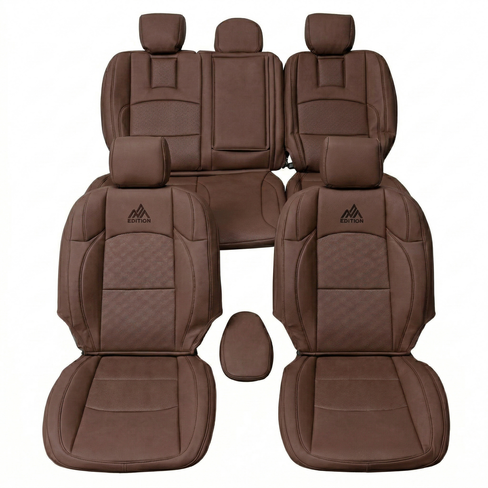 Custom leather seat cover, sleek OEM-style design by OFFactory.