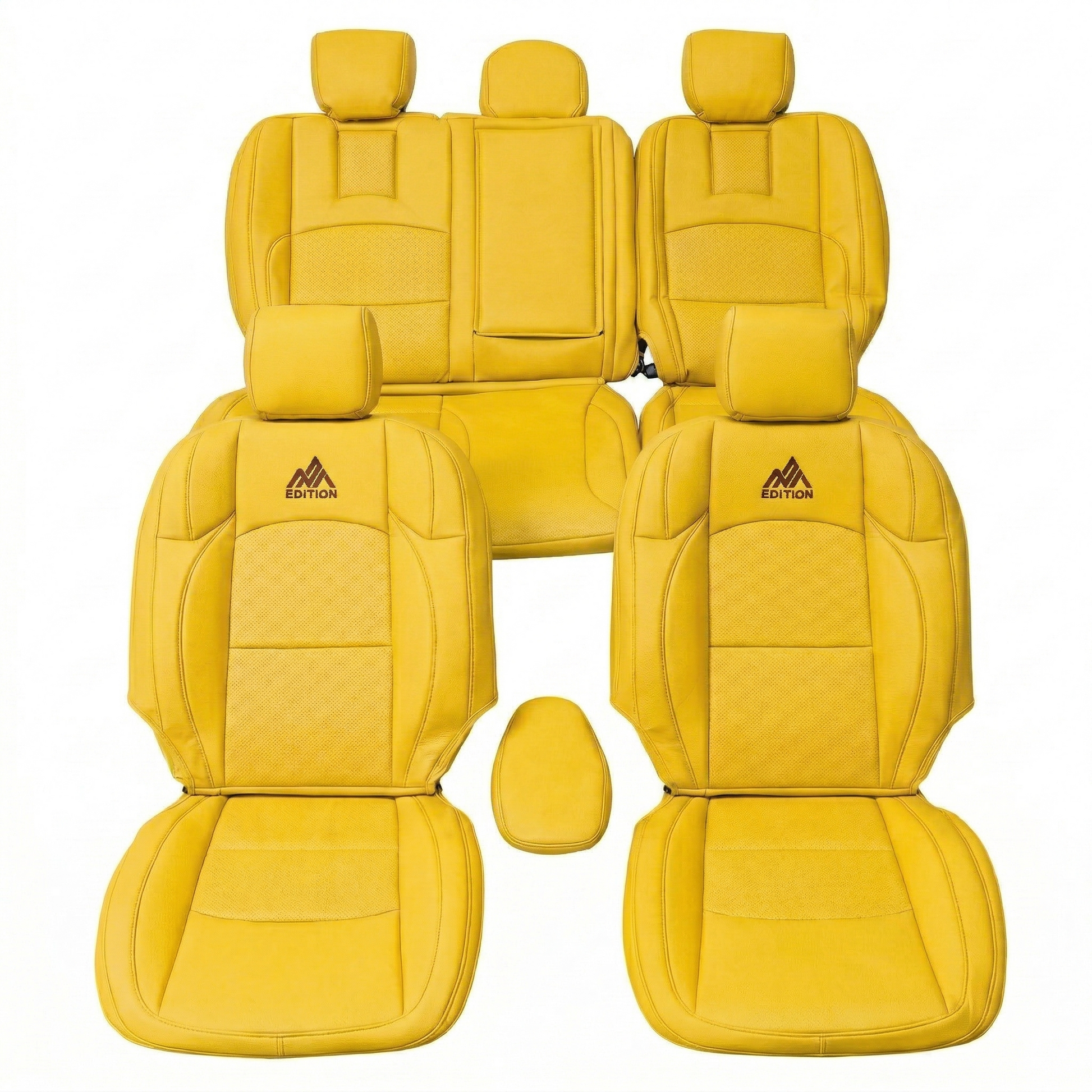 Custom leather seat covers fitted on vehicle seats by OFFactory.
