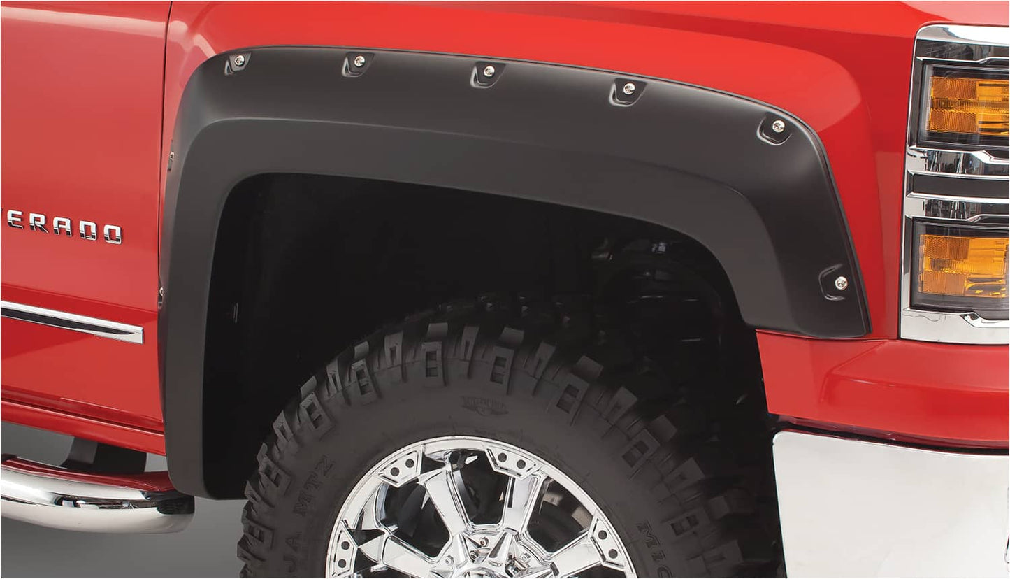 Husky Liners Pocket Style Flares for GMC 1500 trucks, set of four, black fender flares with textured finish.