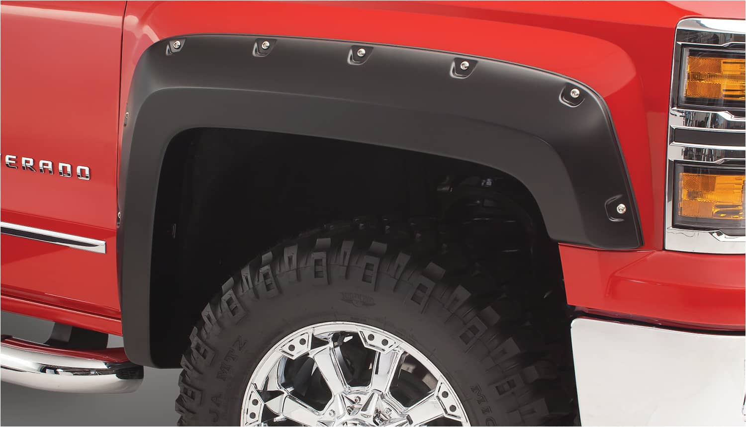 Husky Liners Pocket Style Flares for GMC 1500 trucks, set of four, black fender flares with textured finish.