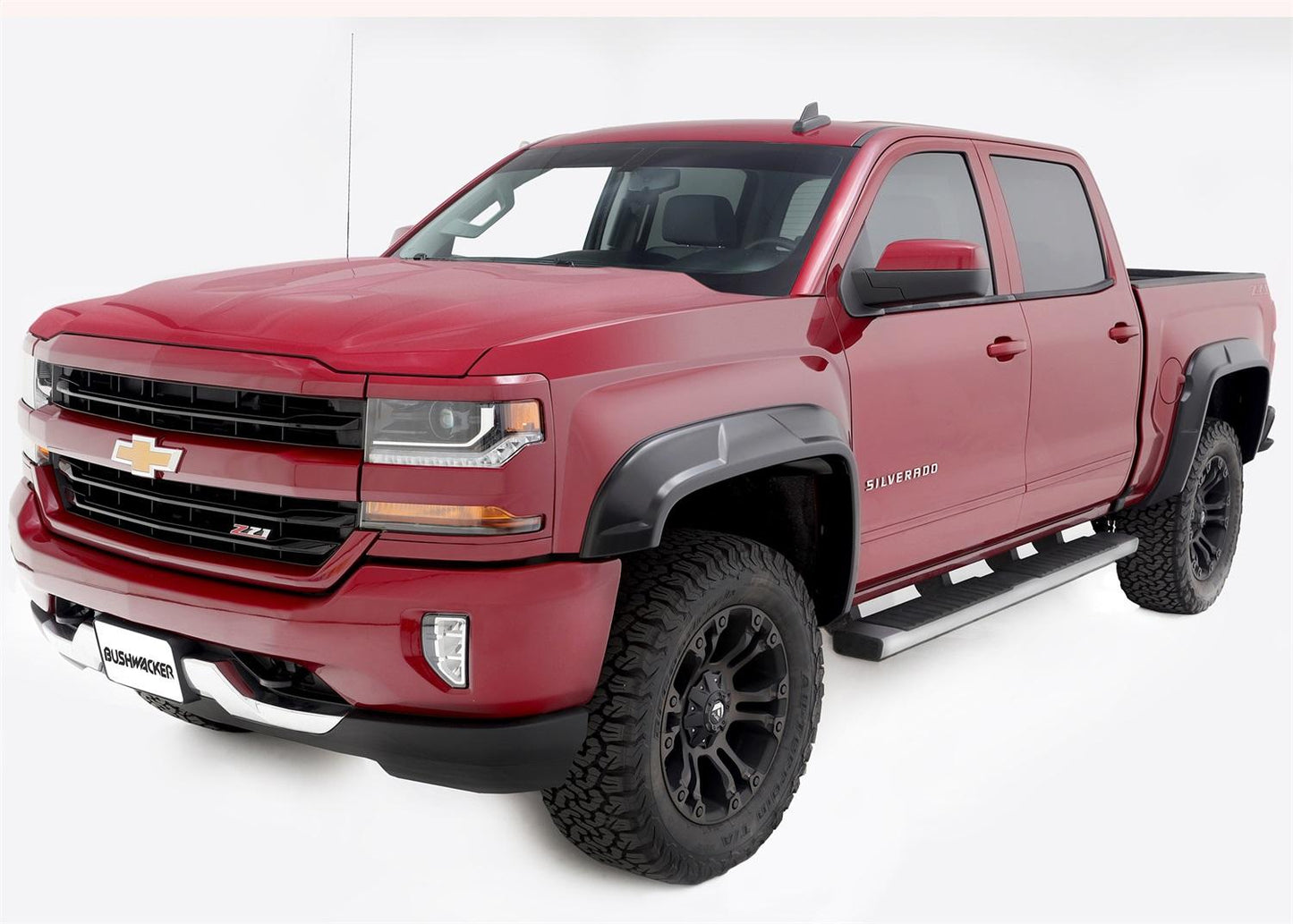 Husky Liners DRT Fender Flares for 2014-2018 Chevy Silverado 1500, 6.5/8' bed, set of four, black plastic wheel arch extensions.