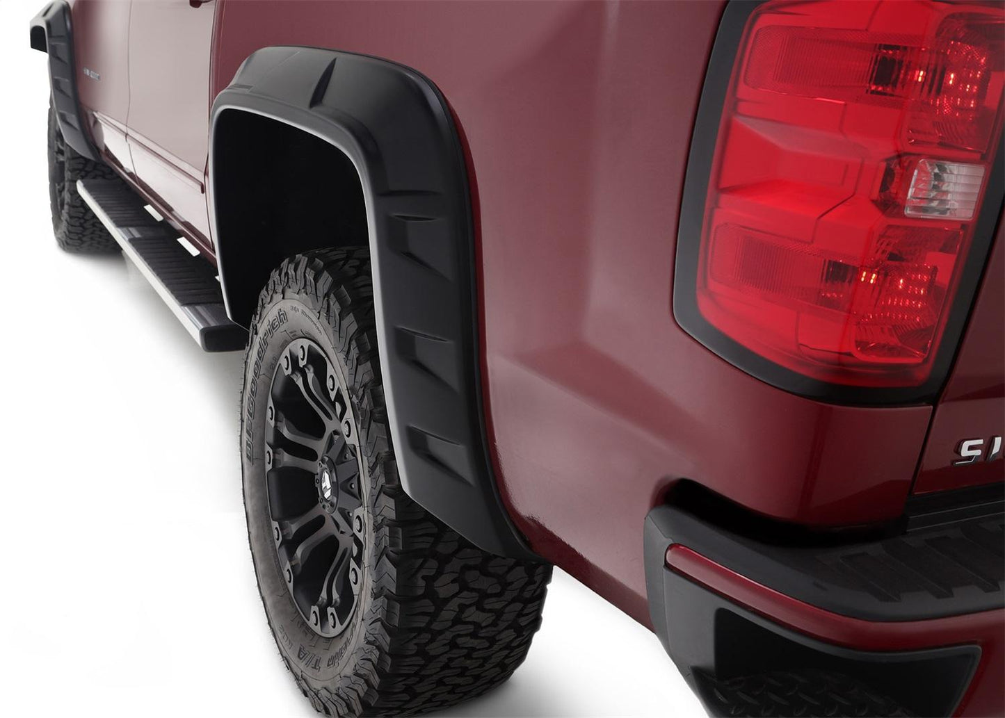 Husky Liners DRT Fender Flares for 2014-2018 Chevy 1500 with 6.5/8 inch width, durable plastic mudguard extensions.