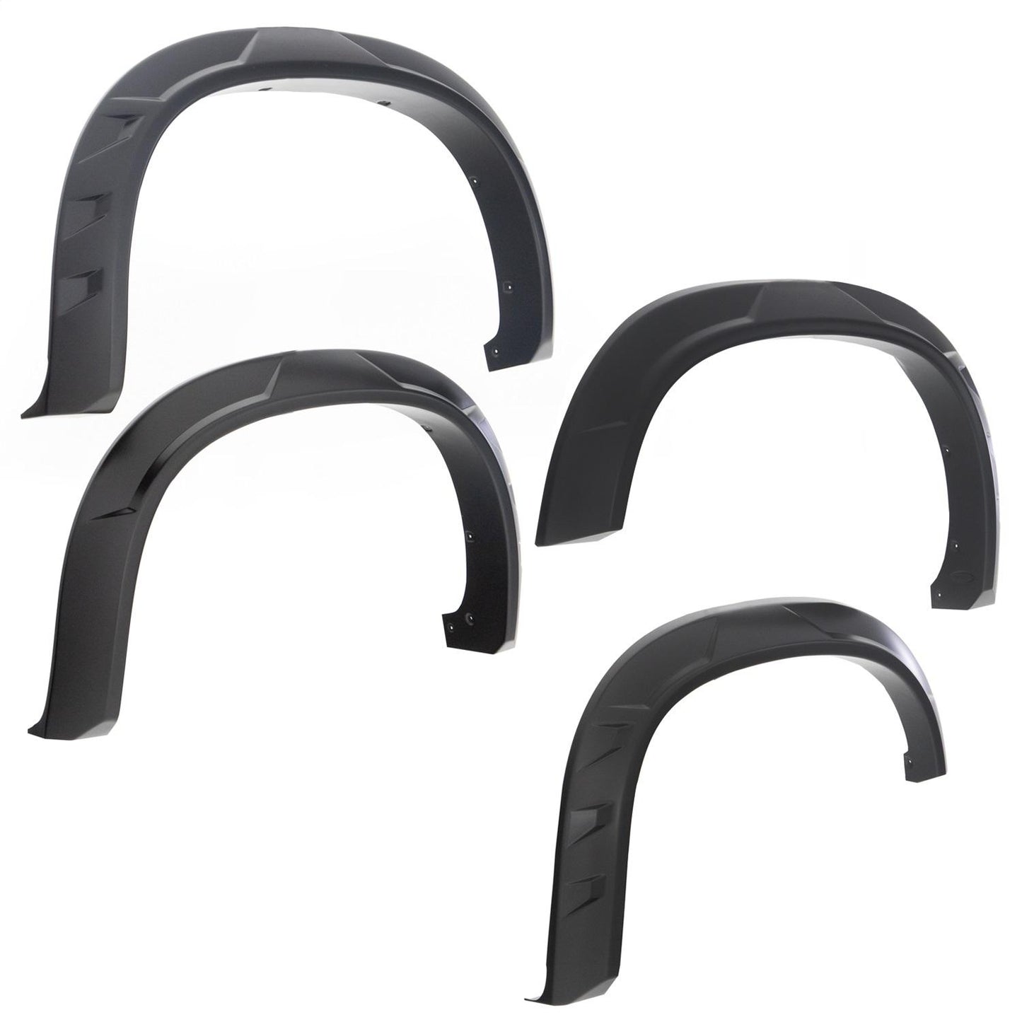 Husky Liners DRT Fender Flares for 2019-2026 Chevy Silverado 1500, four black plastic wheel arch extensions.