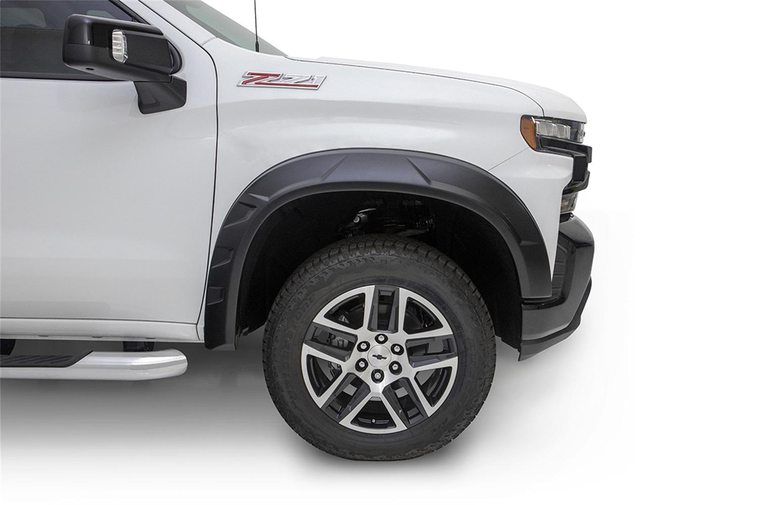 Husky Liners DRT Fender Flares for Chevy Silverado 1500, set of four, black plastic exterior wheel well protectors