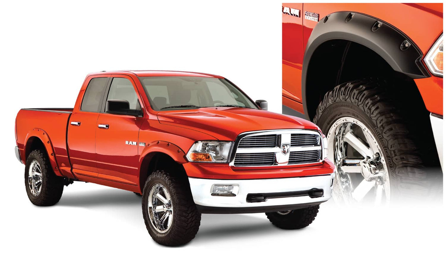 Husky Liners pocket style fender flares for 2009-2018 RAM 1500 and 2019-2024 RAM Classic trucks, shown on a vehicle.